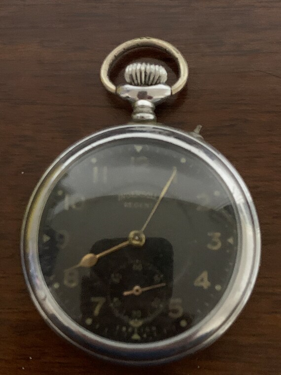RARE Vintage Ingersoll Regent Pocket Watch With Blac… Gem