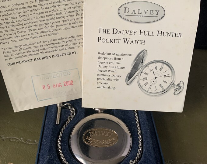 Dalvey Full Hunter Pocket Watch and Chain in Box by Grants of Dalvey