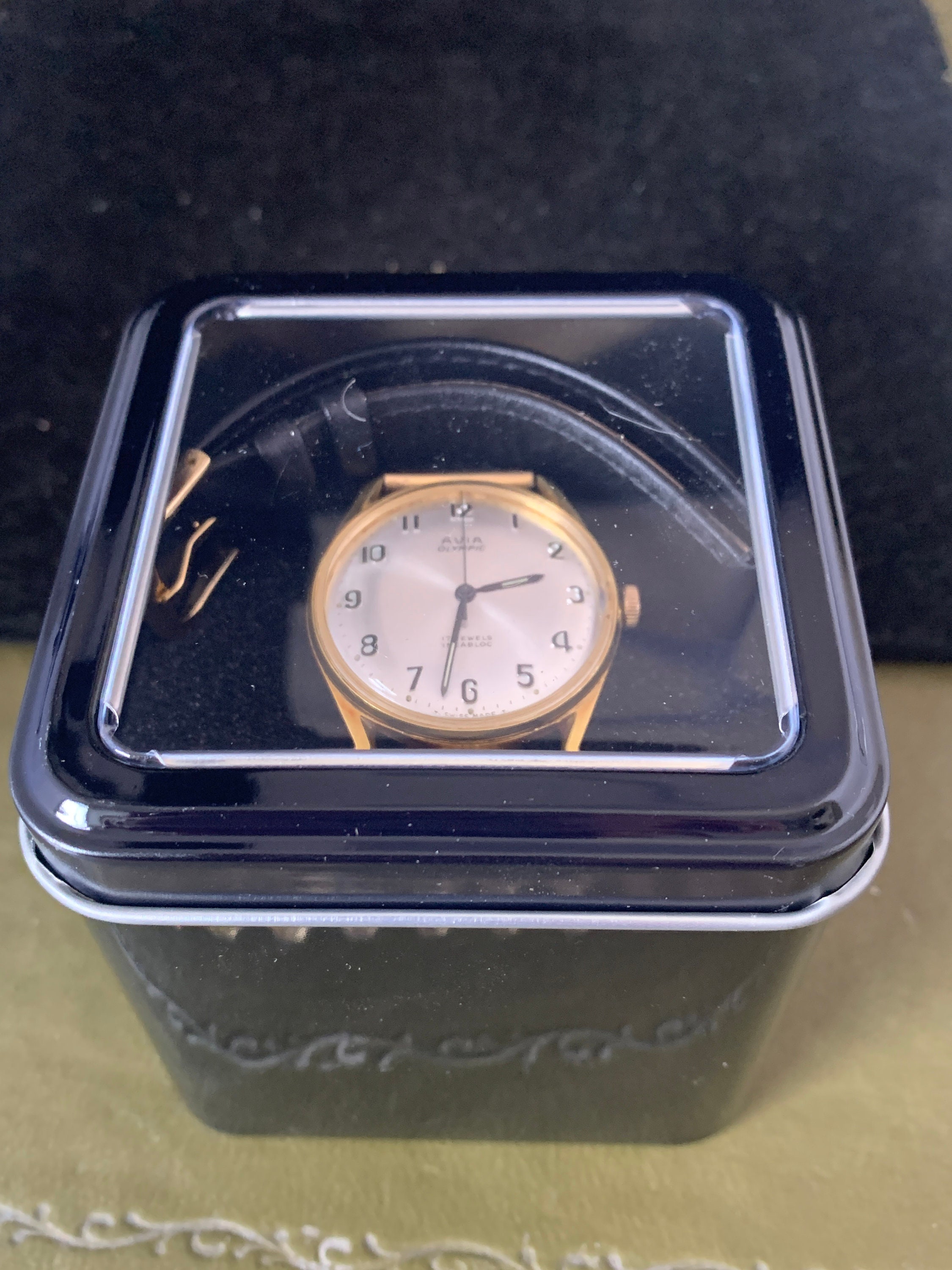 Beautiful Vintage Gents AVIA OLYMPIC 17 JEWELS Swiss Made Incabloc Watch Gold plated plaque G10 Etsy Australia