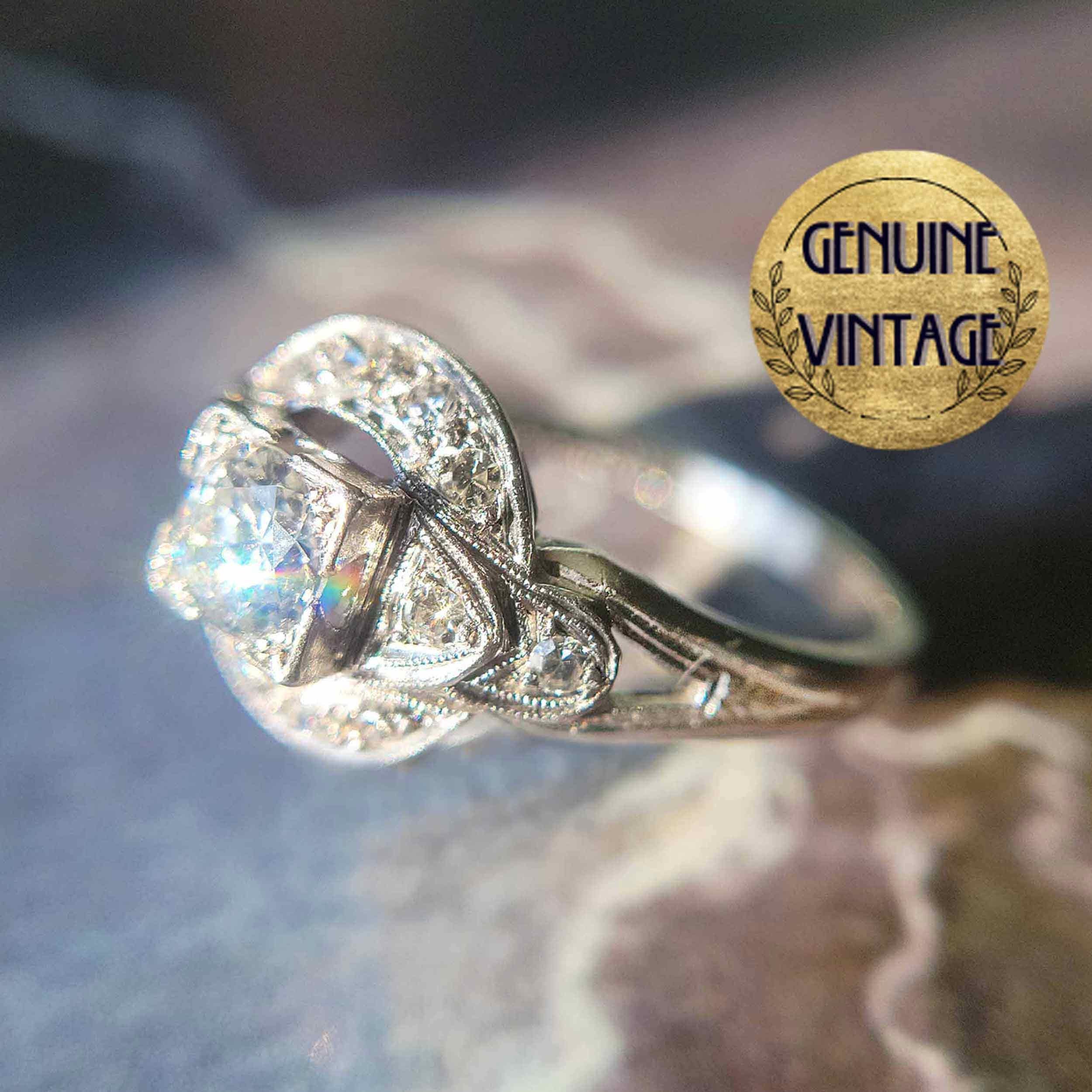 Art deco clearance engagement rings etsy