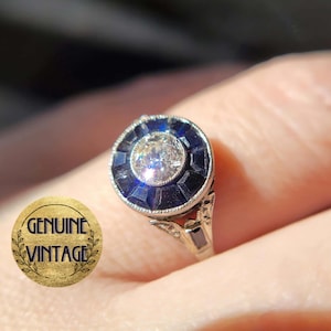 Vintage & Antique 1920s Art Deco Edwardian 0.40 Carat Total Weight Old European Cut Diamond Engagement Ring in Platinum | TheIdolsEye