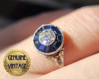 Vintage & Antique 1920s Art Deco Edwardian 0.40 Carat Total Weight Old European Cut Diamond Engagement Ring in Platinum | TheIdolsEye