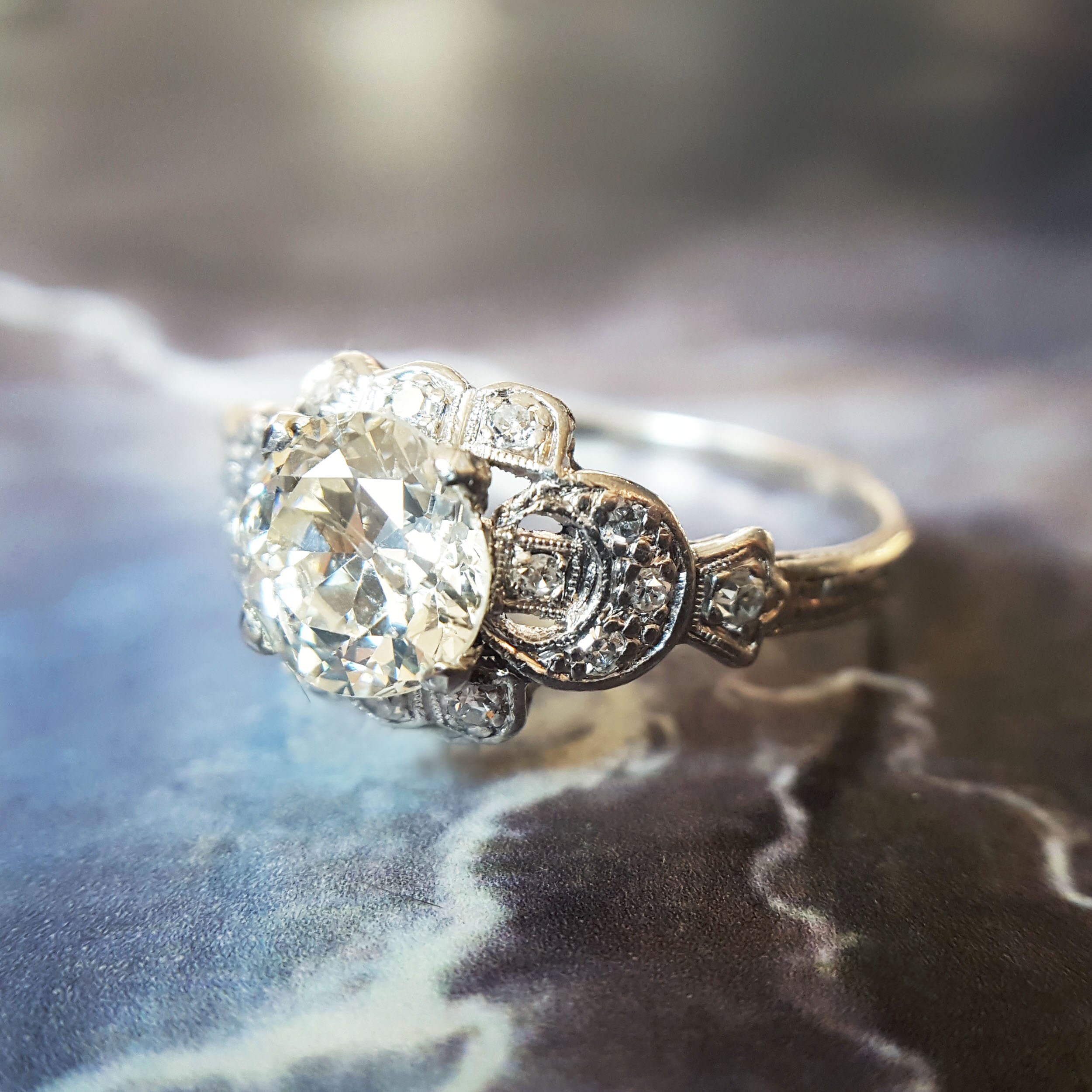 Vintage 1930s Art Deco Diamond Engagement Ring Vintage | Etsy