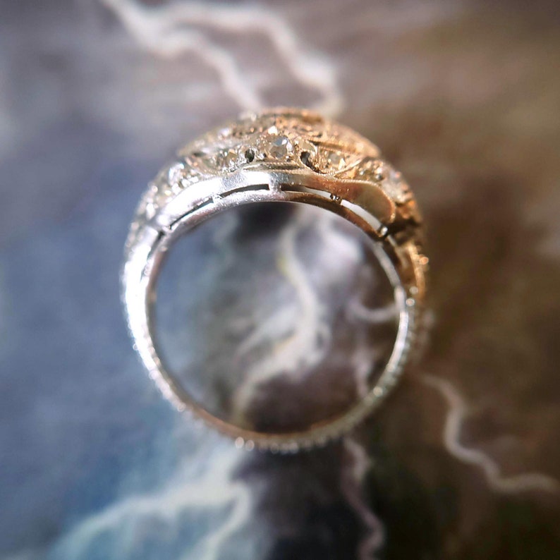 Vintage & Antique 1930s Art Deco Edwardian 0.96 Carat Total Weight Old European Cut Diamond Engagement Ring in Platinum TheIdolsEye image 6