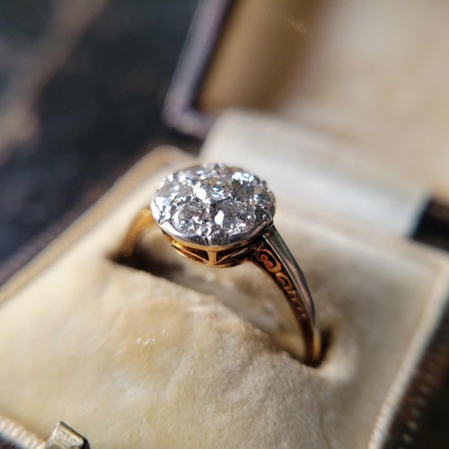 Art Deco Engagement Ring Transitional Cut 0.34ctw Diamond Etsy