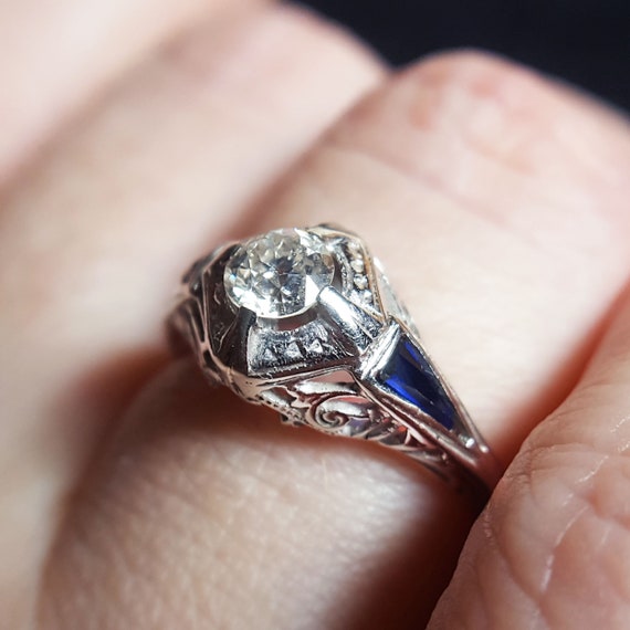 Vintage 1930s Art Deco Engagement Ring Vintage Engagement Ring Diamond Engagement Ring Art Deco Ring Vintage Ring 1930s 14k White Gold Ring Vintage 1930s Art Deco Engagement Ring Vintage Engagement Ring Diamond Engagement Ring Art Deco Ring Vintage Ring 1930s 14k White Gold Ring