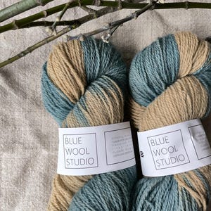 Speckled Pastel Pflanzengefärbte Wolle: Braun Indigo Blau, DK