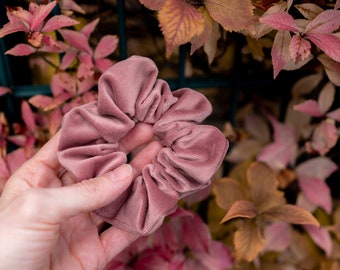 Scrunchie Velvet Dusty Pink Fabric Scrunchie