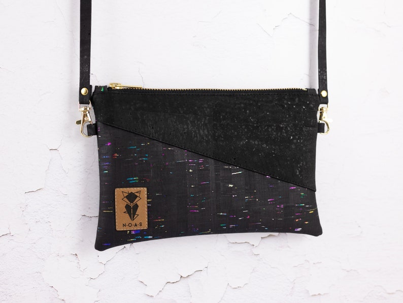 Multiway Bag Clutch Cork Rainbow Black image 1