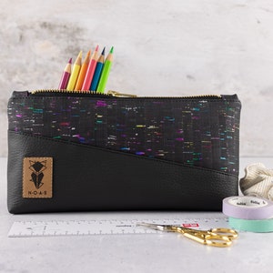 Cork Rainbow Black Cosmetic Bag Pencil Case image 6