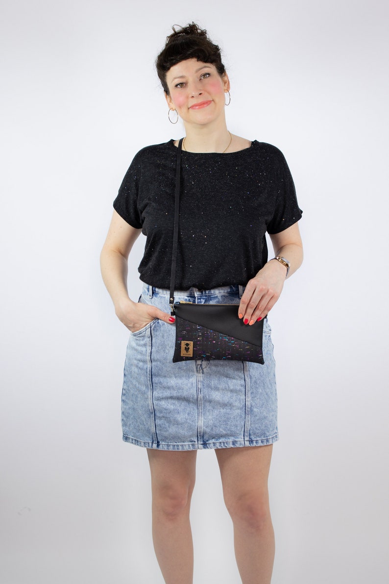 Multiway Bag Clutch Cork Rainbow Black image 6