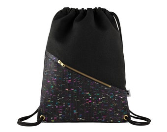 Gym bag cork rainbow black