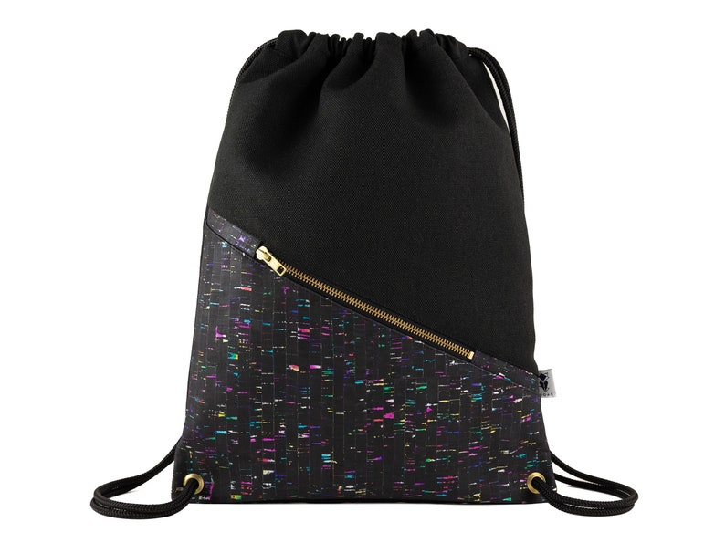 Gym bag cork rainbow black image 1