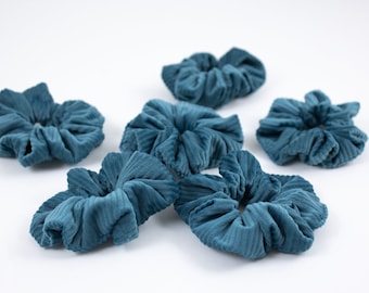 Scrunchie Cord Velvet Petrol fabric scrunchie