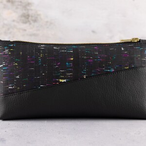 Cork Rainbow Black Cosmetic Bag Pencil Case image 7