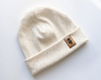 Rainbow Beanie Organic Cotton Cream Tone Multicolored