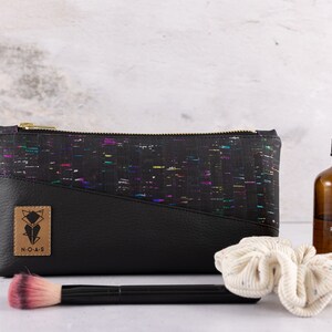 Cork Rainbow Black Cosmetic Bag Pencil Case image 8