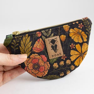 Geldbörse Kork Flower mit Kartenfächern - Mini Moon Bag