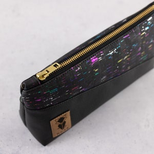 Cork Rainbow Black Cosmetic Bag Pencil Case image 3