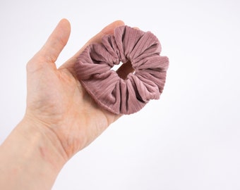 Scrunchie Cord Velvet Dusty Pink fabric scrunchie