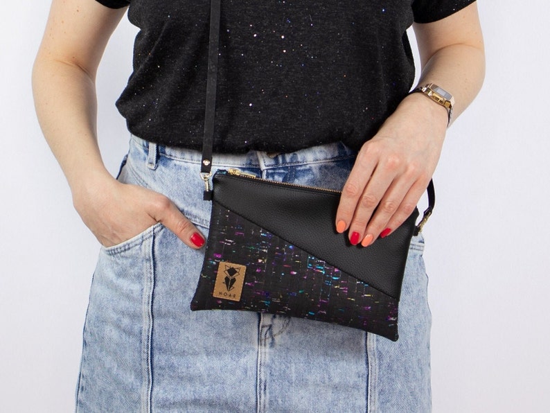 Multiway Bag Clutch Cork Rainbow Black image 5