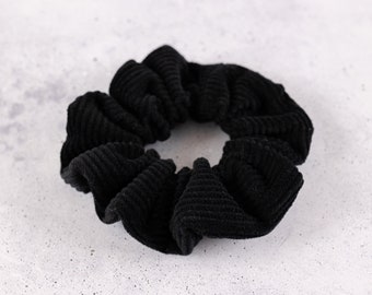 Scrunchie Cord Schwarz Stoffhaargummi