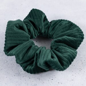 Scrunchie Cord Velvet Forest Green Fabric Scrunchie image 2