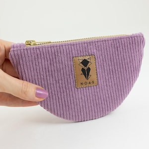 Mini Moon Bag Cord Lilac mit 2 Kartenfächern - kleine Geldbörse