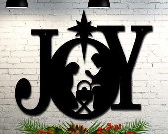 joy nativity christmas decoration indoor outdoor 23 inches wide x 185 inches high sign cut from steel metal - Metal Christmas Decorations Outdoor joy nativity christmas decoration indoor outdoor 23 inches wide x 185 inches high sign cut from steel metal - Metal Christmas Decorations Outdoor