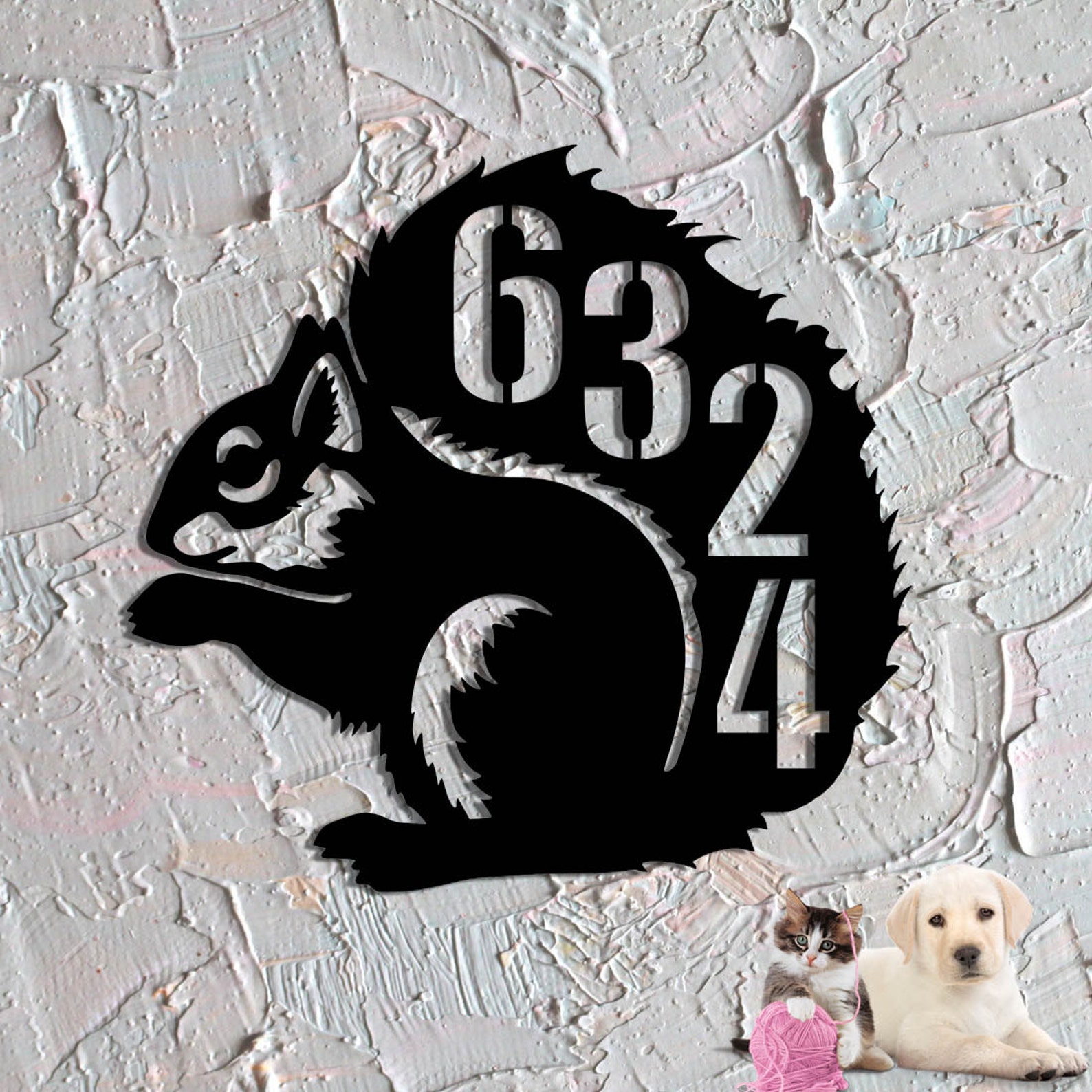 Powder Coated Adorable Squirrel Custom Address Sign House Etsy