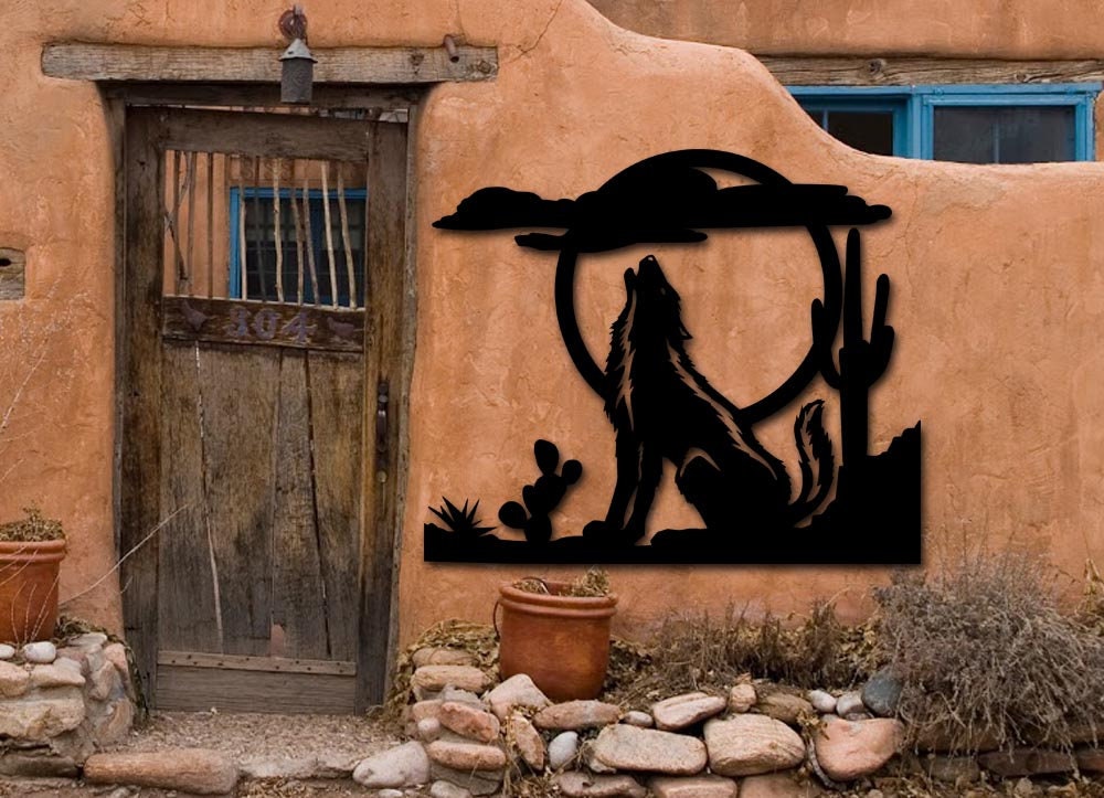 Southwest Large Metal Wall Art Kokopelli Desert Scene Custom Etsy