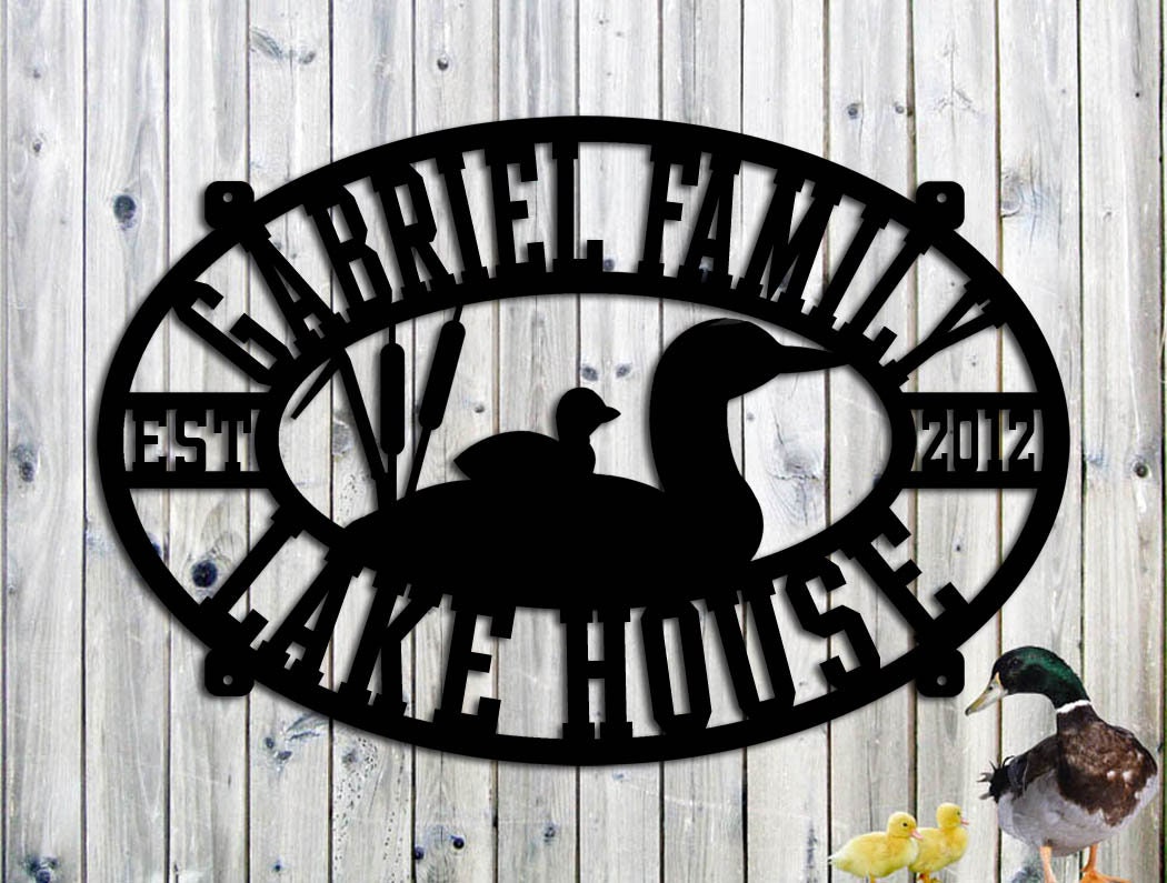 Lake House Sign Personalized Custom Metal Sign Steel Sign Etsy