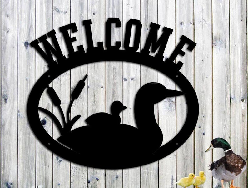 Loons Birds Lake Garage Art Custom Metal Sign Steel Sign Etsy