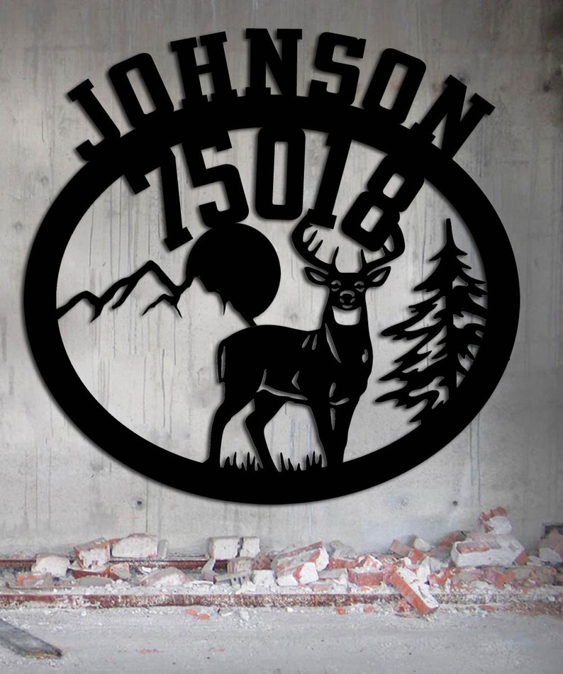23w x 20 34 h LARGE SIGN Moose Personalized Address Custom Metal Sign House Number Hand Made
