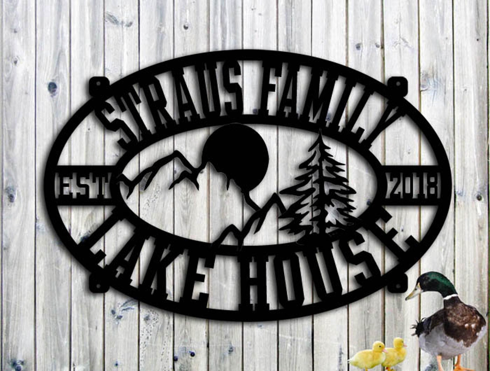 Lake House Sign Personalized Custom Metal Sign Steel Sign Etsy