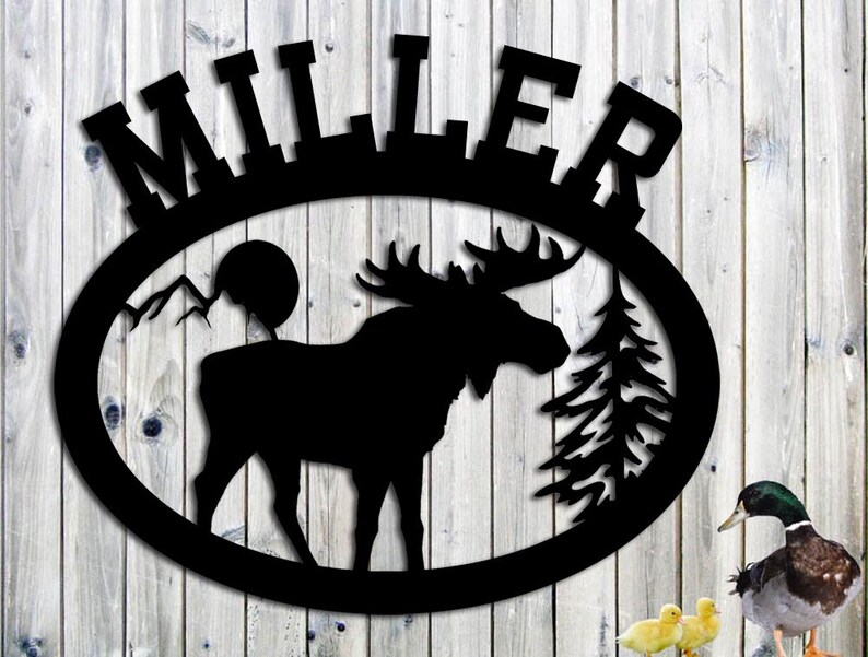 23w x 20 34 h LARGE SIGN Moose Personalized Address Custom Metal Sign House Number Hand Made