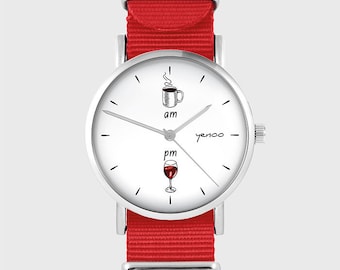 Yenoo Watch - Coffee and wine  - red