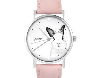 Montre Yenoo - Lapin - rose poudré