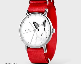 Zegarek yenoo - Królik - czerwony