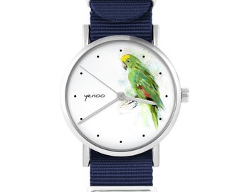 Reloj Yenoo - Loro verde - azul marino