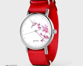 Yenoo Watch - Hummingbird, marks - red