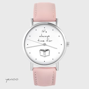 Yenoo Watch - It is always time for a book - rose quartz