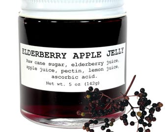 Elderberry Apple Jelly, 5 oz - Craft, Gourmet, Unusual Jams & Jellies Made in West Virginia by Smoke Camp Crafts