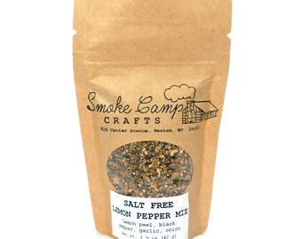 Lemon Pepper Seasoning, 1 oz (28 g) Salt Free Blend by Smoke Camp Crafts