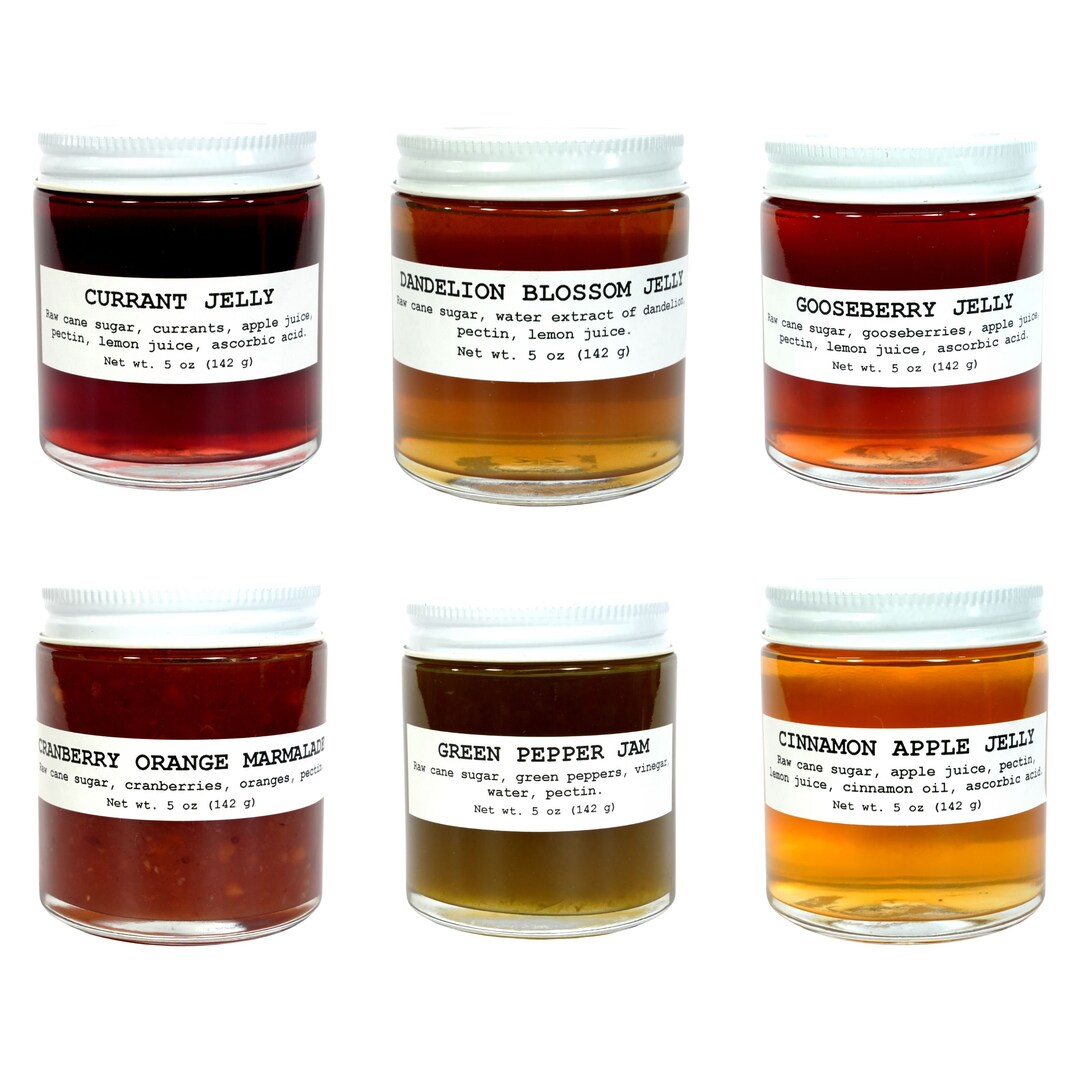 Smoke Camp Crafts Six Pack of Jams and Jellies 5 Oz Jars Chefs Choice Unique Flavors Craft Jams