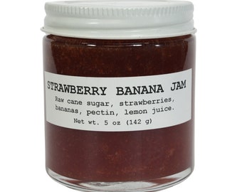 Strawberry Banana Jam, 5 oz Jar - Pie, Smoothie & Cheesecake Flavor