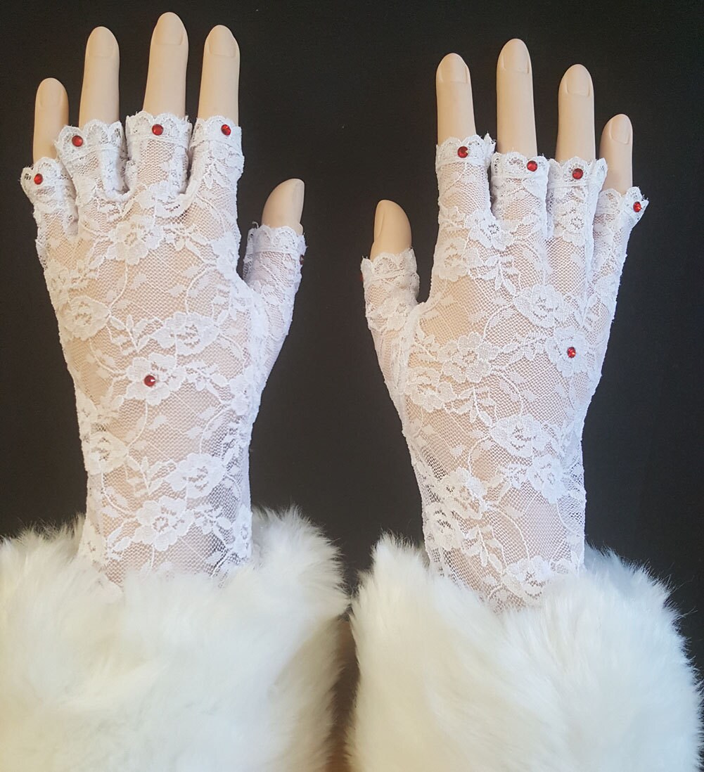 half finger lace gloves