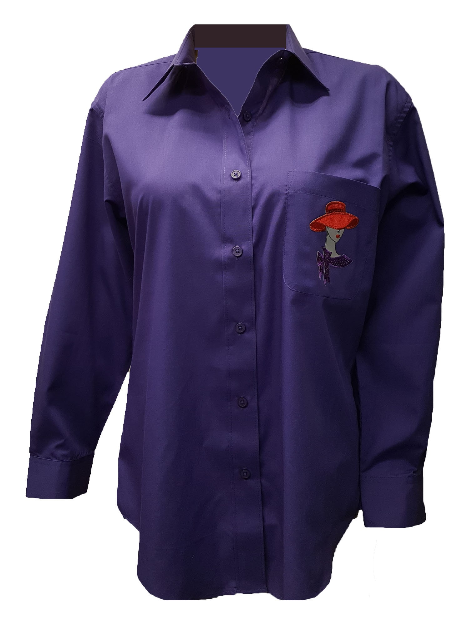 Red Hat Society purple button up shirt with sequin and Etsy