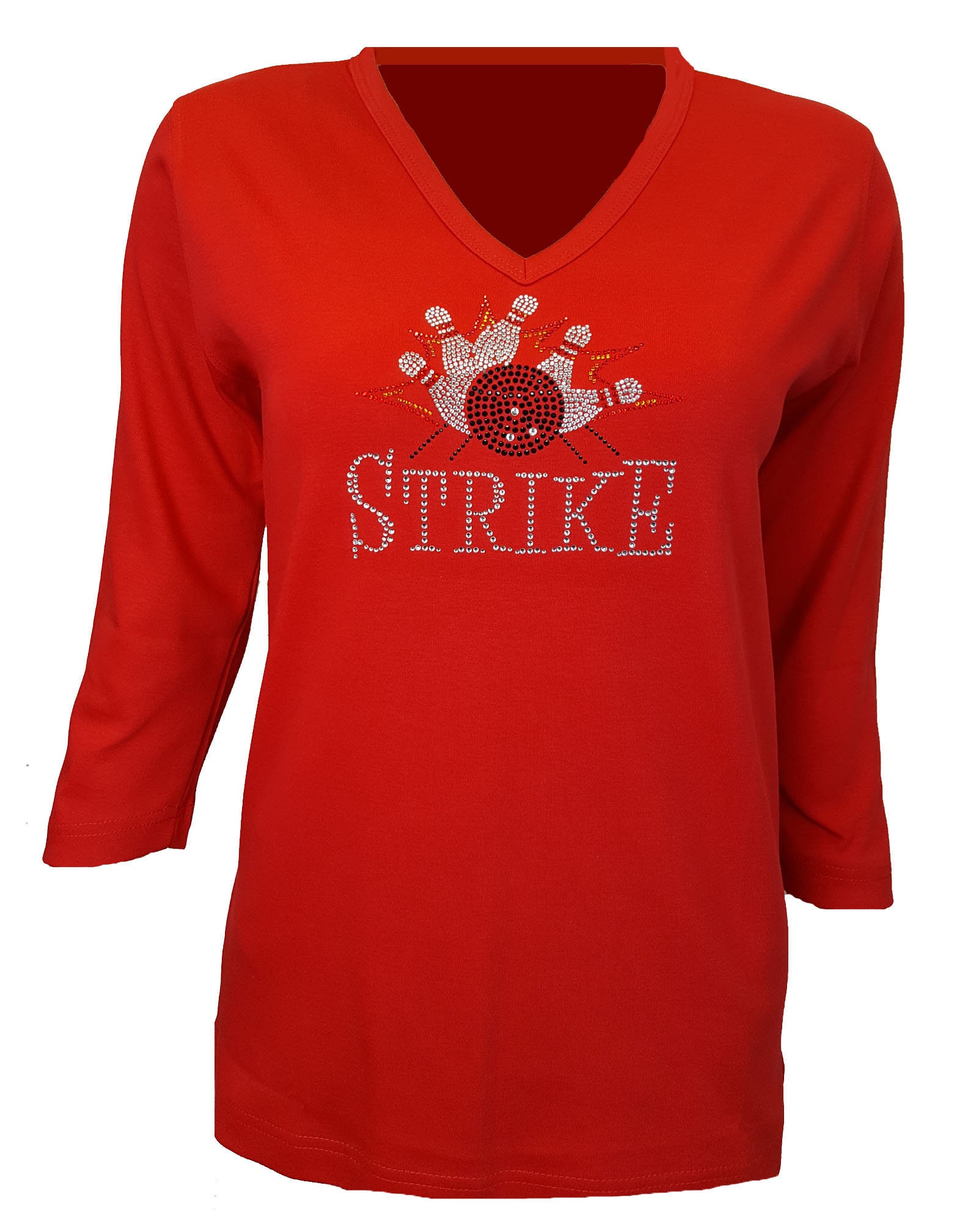 Bowling Bling Shirt With Rhinestone and Rhinestud - Etsy