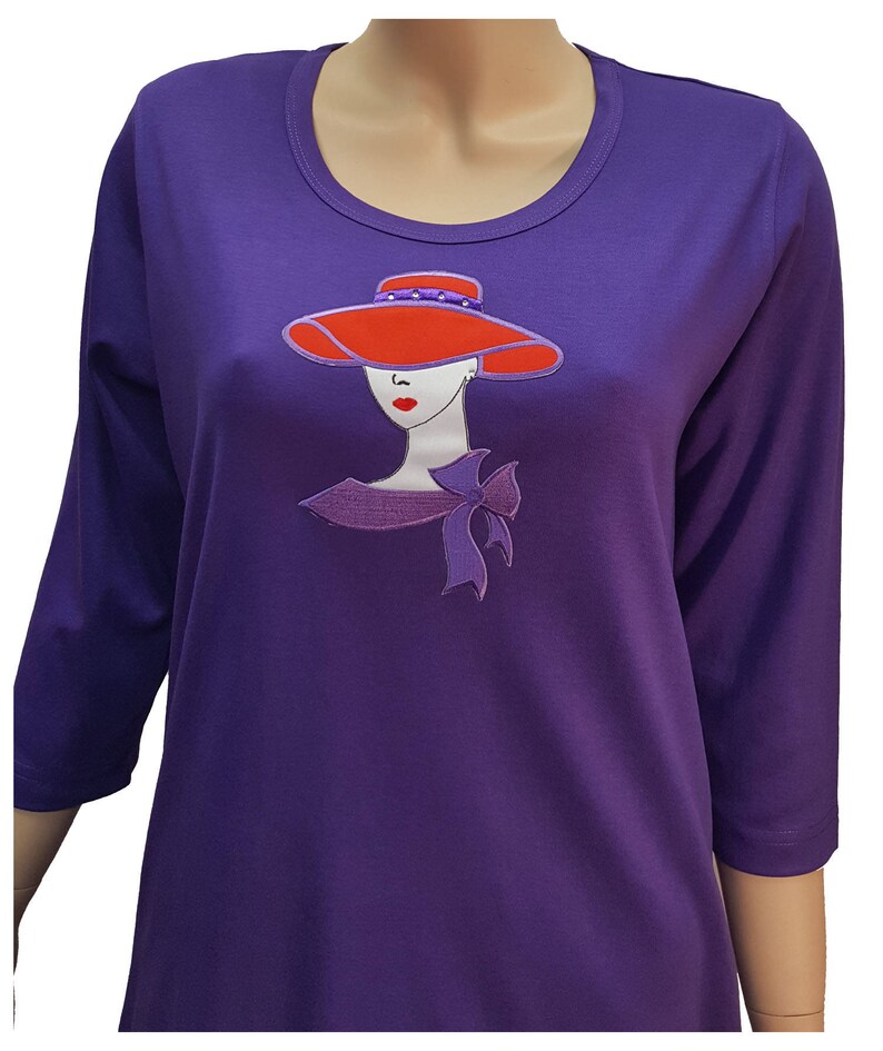 Red Hat Society Red and Purple Hat Satin Applique With Etsy